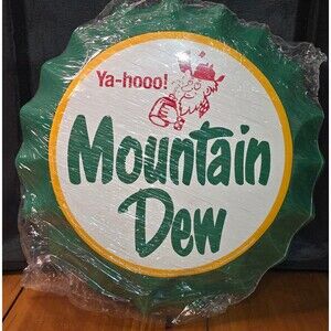 Mountain Dew Bottle Cap Soda Bottle Vintage Style Wall Decor Signs Man Cave